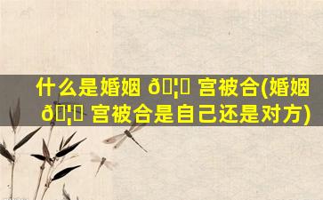 什么是婚姻 🦅 宫被合(婚姻 🦟 宫被合是自己还是对方)
